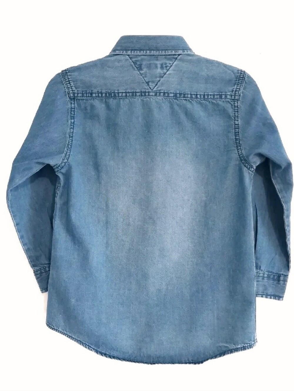 Tommy Hilfiger Boys Denim Shirt Size 5 Long Sleeve Blue Jean Button Up Cotton - Picture 4 of 14